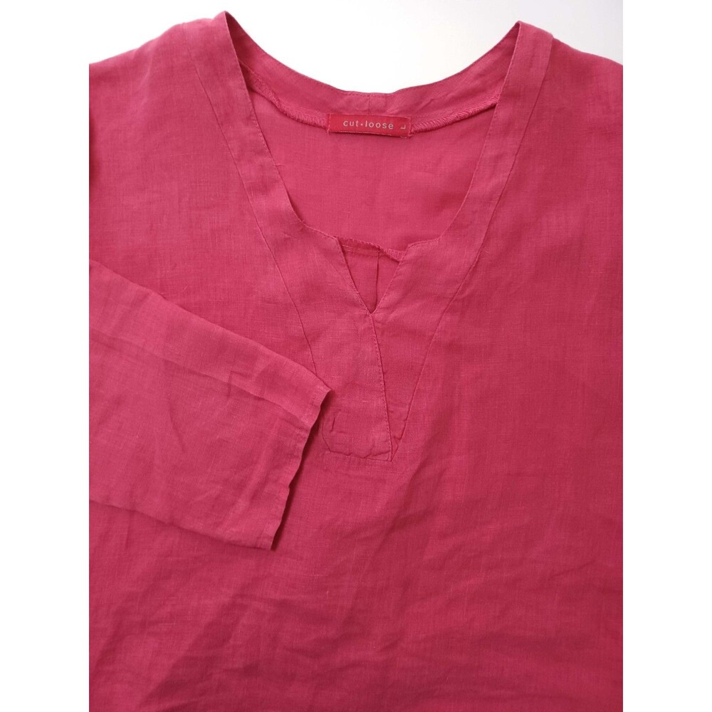Cut Loose Top USA Large Beachy Resort Natural Fiber Airy Lagenlook Oversized‎